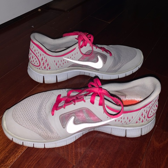 Nike Free Run 3 Gray & Pink Sneakers - Picture 7 of 8